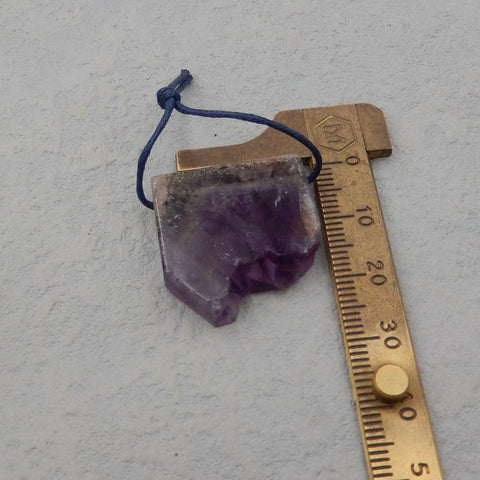 Natural Amethyst Pendant Bead 25*25*6mm, 7.9g