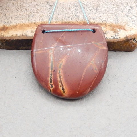 Natural Red Creek Jasper Pendant Bead 35*34*7mm, 17.5g