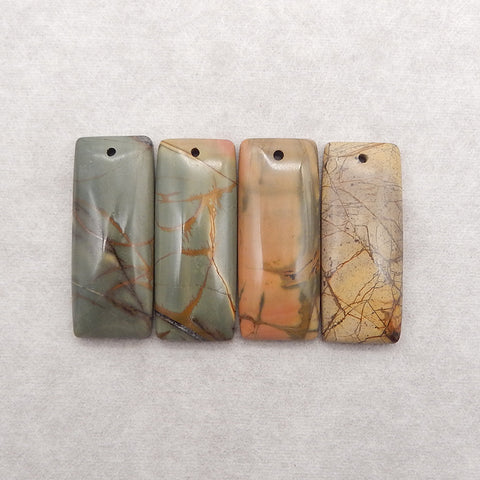 4 PCS Natural Multi-Color Picasso Jasper Gemstone Pendant Bead