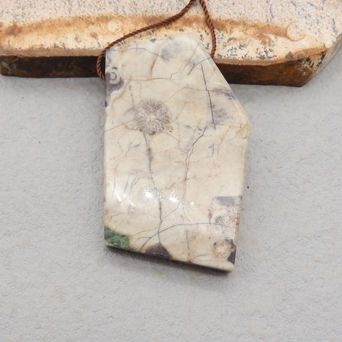 Natural Mushroom Jasper Pendant Bead 48*29*6mm, 46.3g