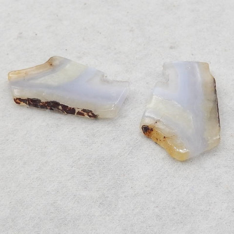 Natural Blue Lace Agate Earring Beads 38x24x2mm, 6.9g