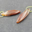 Paire de boucles d'oreilles en agate rouge des États en guerre naturels, 41 x 11 x 5 mm, 8,4 g