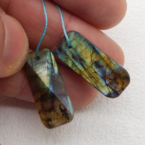 Natural Labradorite Earring Beads 25*10*6mm, 5.2g