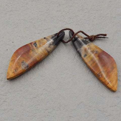 Natural Red Creek Jasper Earring Beads 40x14x4mm, 5.8g