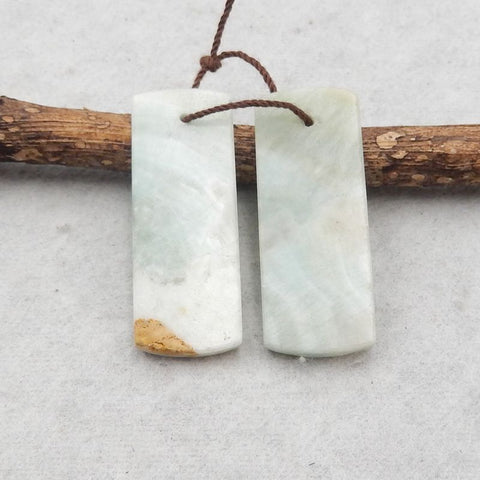 Natural Hemimorphite Earring Beads 33x13x3mm, 7.0g