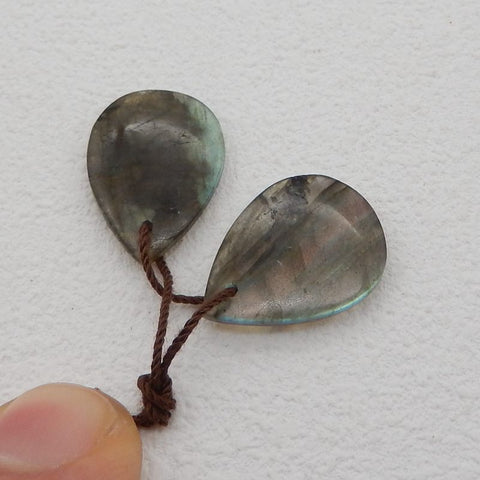 Natural Labradorite Earring Beads 20*15*4mm, 3.6g