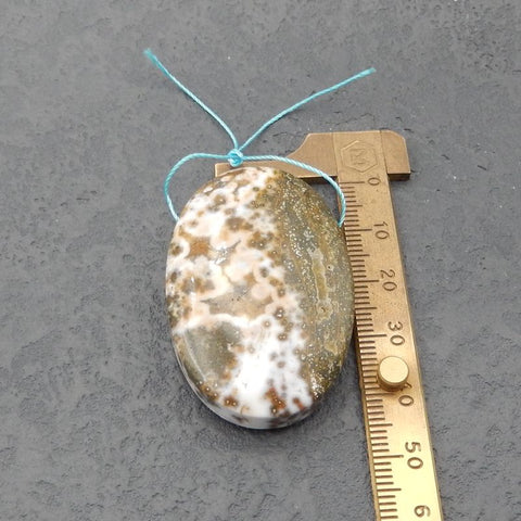 Natural Ocean Jasper Pendant Bead 45x30x12mm, 27g