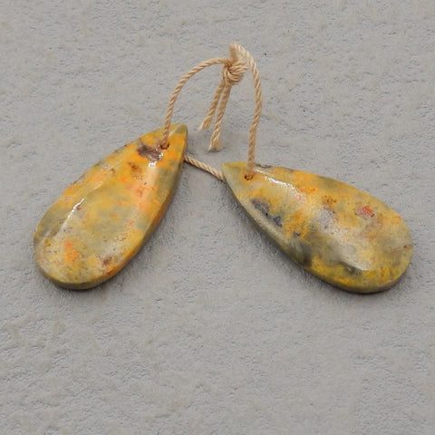 Natural BumbleBee Jasper Earring Beads 32x13x4mm, 5.5g