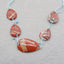 5 PCS Natural Red River Jasper Pendant Beads 18*14*3mm, 32*17*3mm, 9.4g