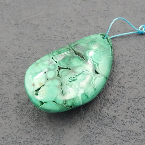 Natural Malachite Pendant Bead 41x23x12mm, 17g