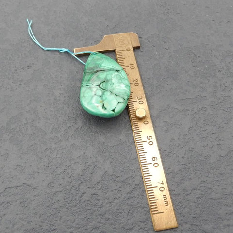 Perle pendentif malachite, 41x23x12mm, 17g