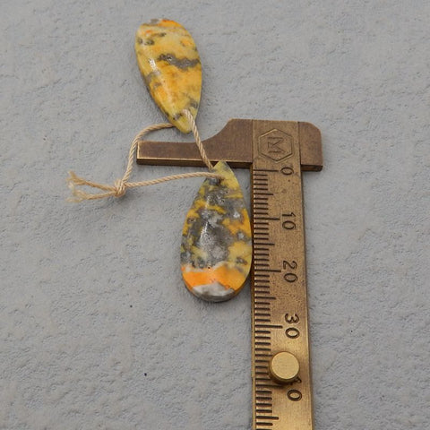 Natural BumbleBee Jasper Earring Beads 32x13x4mm, 5.5g