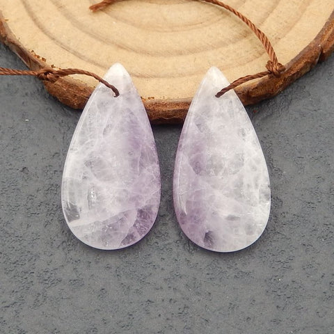 New Natural Stone Amethyst Teardrop Earring Beads, Drilled Earrings For Jewelry DIY Making,Purple Stone Earrings