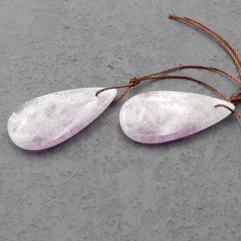 Paire de boucles d'oreilles en pierres précieuses d'améthyste naturelle 30x15x4mm, 7.0g