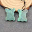 Paire de boucles d'oreilles en pierres précieuses de chrysocolle sculptée, 22x18x3 mm, 5,56 g