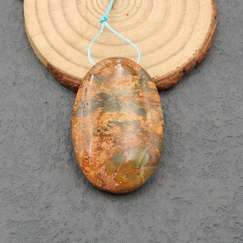 Natural Green Opal Pendant Bead 40x26x9mm, 16g