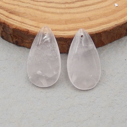 Natural Rose Quartz Earring Beads 29*11*4mm, 4.2g