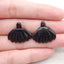 New Natural Obsidian Carved Gemstone Earrings Beads, Gemstone Earring Pair, 24x20x4mm, 4g