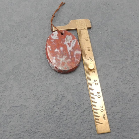 Perle pendentif en agate du Mexique naturelle 40 x 30 x 5 mm, 12,2 g