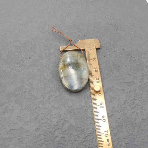 Natural Labradorite Pendant Bead 36x24x7mm, 11.3g