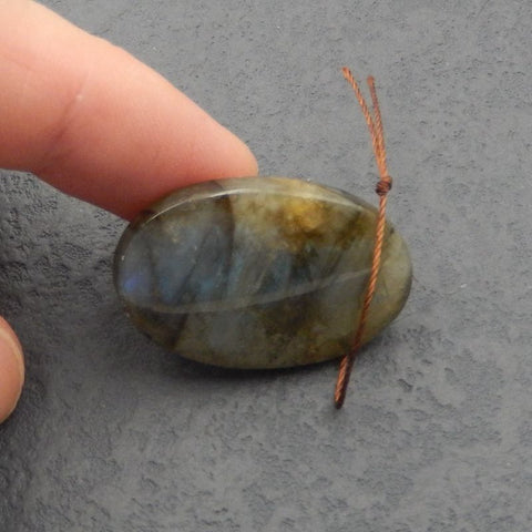 Natural Labradorite Pendant Bead 36x24x7mm, 11.3g