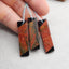 3 PCS  Intarsia Of Red Creek Jasper And Obsidian Pendant Beads 36*11*4mm, 40*10*4mm, 11.9g