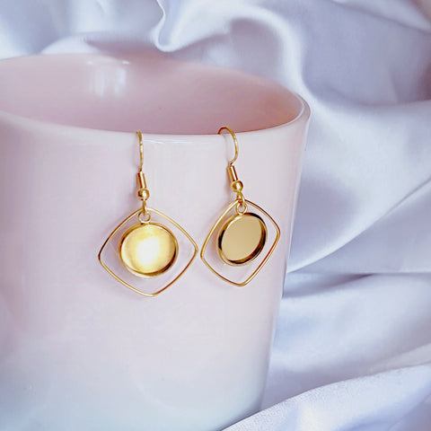 BITEFU Earrings with Groove Design - Geometric Gold-Plated and Silver-Plated DIY Accessories