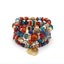 BITEFU Bohemian ethnic style retro fashion multi-layer bracelet crystal peach heart beaded ladies hand jewelry necklace