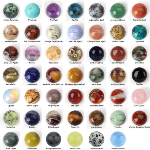 Cabochon rond à dos plat de 15 mm, cabochons de pierres précieuses polies pour bijoux