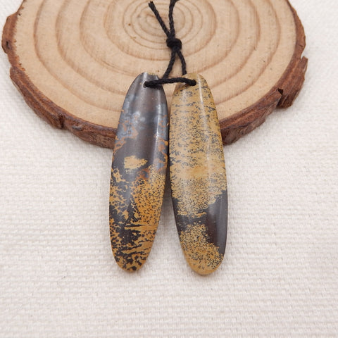 Natural Chohua Jasper Earring Beads 40x10x3.5mm, 4.9g