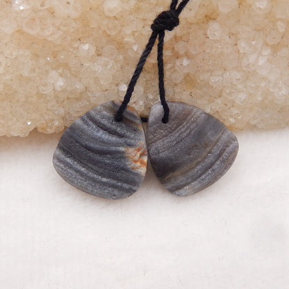 Natural Druzy Brazil Agate Earring Beads 18x16x4mm, 3.1g