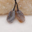 Paire de Boucles d'Oreilles Percées en Agate Druzy Brésil Naturelle, 20x14x6mm, 4.1g