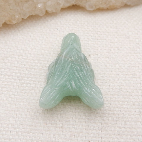 Natural Green Aventurine Carved wolf head Pendant Bead 23*16*8mm, 3.8g