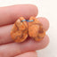 Paire de Boucles d'Oreilles Percées en Corail Orange Naturel, 18x14x2mm, 2.0g