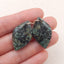 Natural African Turquoise Carved Leaf Earring Beads 26x13x4mm, 3.6g