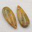 Paire de Cabochons en Opale Jaune Naturelle, 18x15x5mm, 3.3g