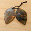 Natural Green Opal Carved leaf Earring Bead 34x20x4mm, 7.1g