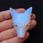 Perle pendentif tête de loup sculptée à la main en opalite, 46x35x13mm, 22.1g