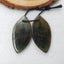 Natural Green Opal Carved leaf Earring Beads 28x14x4mm, 4.4g