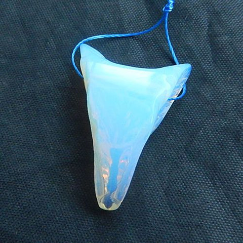 Opalite Carved wolf head Pendant Bead 35x27x13mm, 12.2g