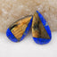 Paire de pierres précieuses collées en lapis-lazuli et labradorite pour faire des boucles d'oreilles pendantes, 33x18x5mm, 9g