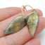 Natural Labradorite Carved leaf Earring Beads 27x10x4mm, 2.6g