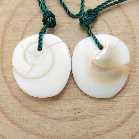 Natural Conch Shell Earring Beads 16x14x5mm, 3.8g