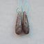 Paire de boucles d'oreilles Natural Ocean Jasper, pierre pour la fabrication de boucles d'oreilles, 29x8mm, 5.9g