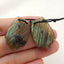 Natural Labradorite Carved feather Earring Beads 26x17x4mm, 6.5g