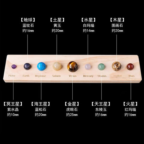 Gomggsale crystal ball children's gem eight planets ore specimens solar system model stone original stone photo frame ornaments