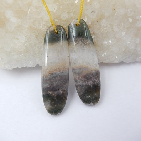 Natural Ocean Jasper Earring Beads 35x13x4mm, 6.4g