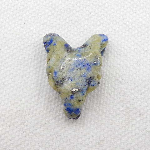 Natural Lapis Lazuli Carved wolf head Pendant Bead 23*16*9mm, 4.2g