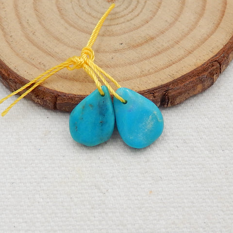 Paire de Boucles d'Oreilles en Turquoise Naturelle, 15x8x3mm, 1.0g