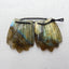 Natural Labradorite Carved feather Earring Beads 26x17x4mm, 6.5g